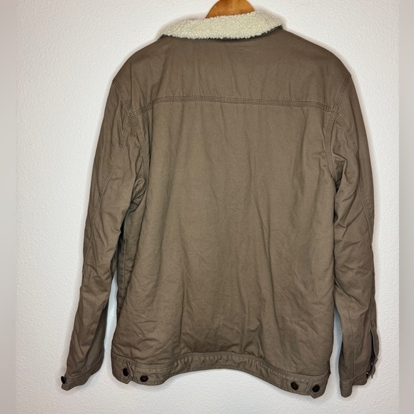 Coleman Sherpa Lined Jacket Coat Canvas Button Front Workwear Men's Size Large - Picture 4 of 4